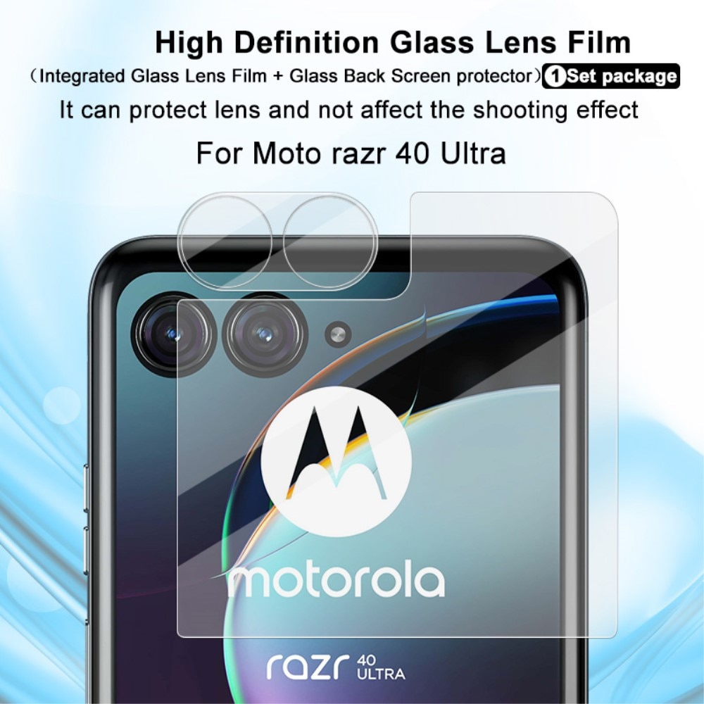 Motorola Razr 40 Ultra Tempered Glass Lens & Outer Screen Protector