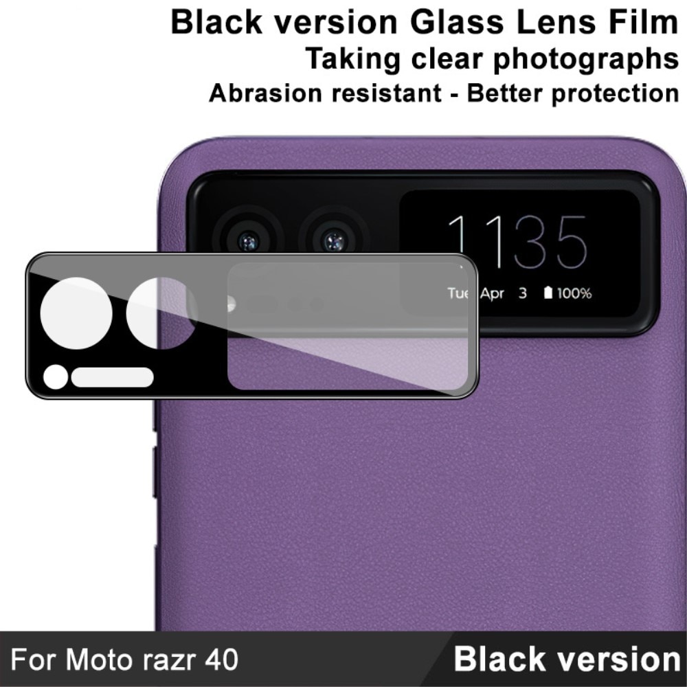 Motorola Razr 40 Tempered Glass 0.2mm Lens Protector Black