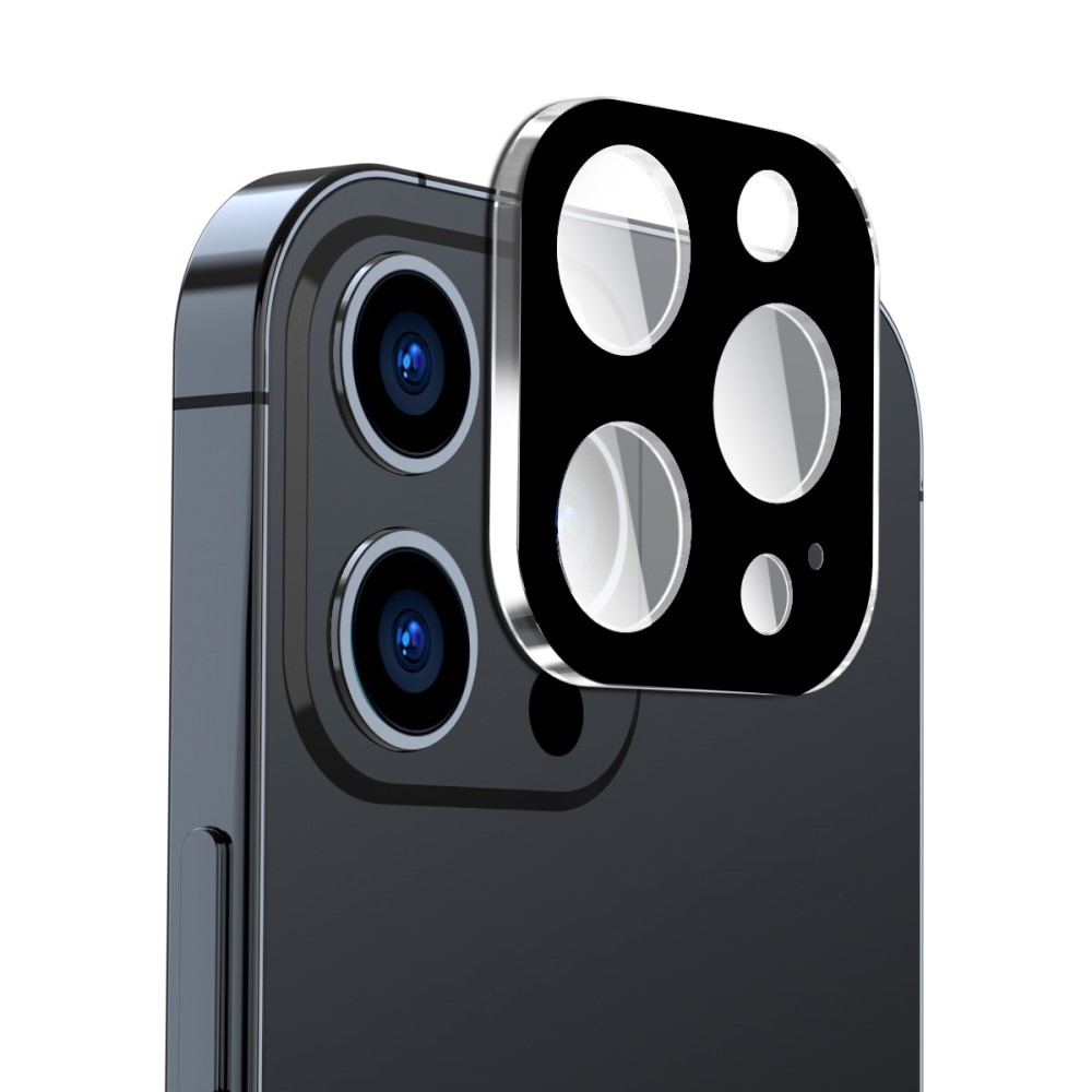 iPhone 15 Pro Tempered Glass Lens Protector Aluminium Black