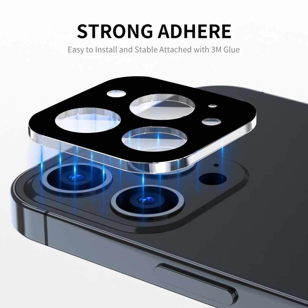 iPhone 15 Pro Tempered Glass Lens Protector Aluminium Black