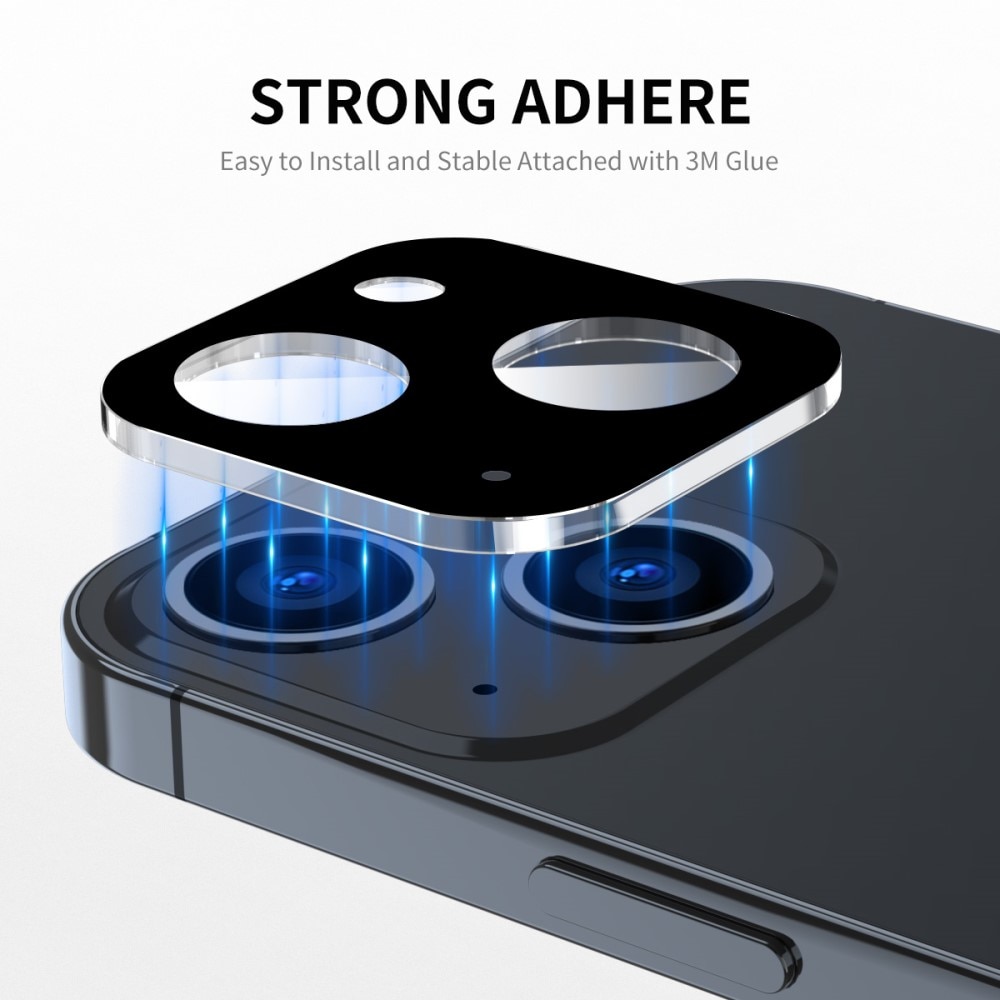 iPhone 15 Tempered Glass Lens Protector Aluminium Black