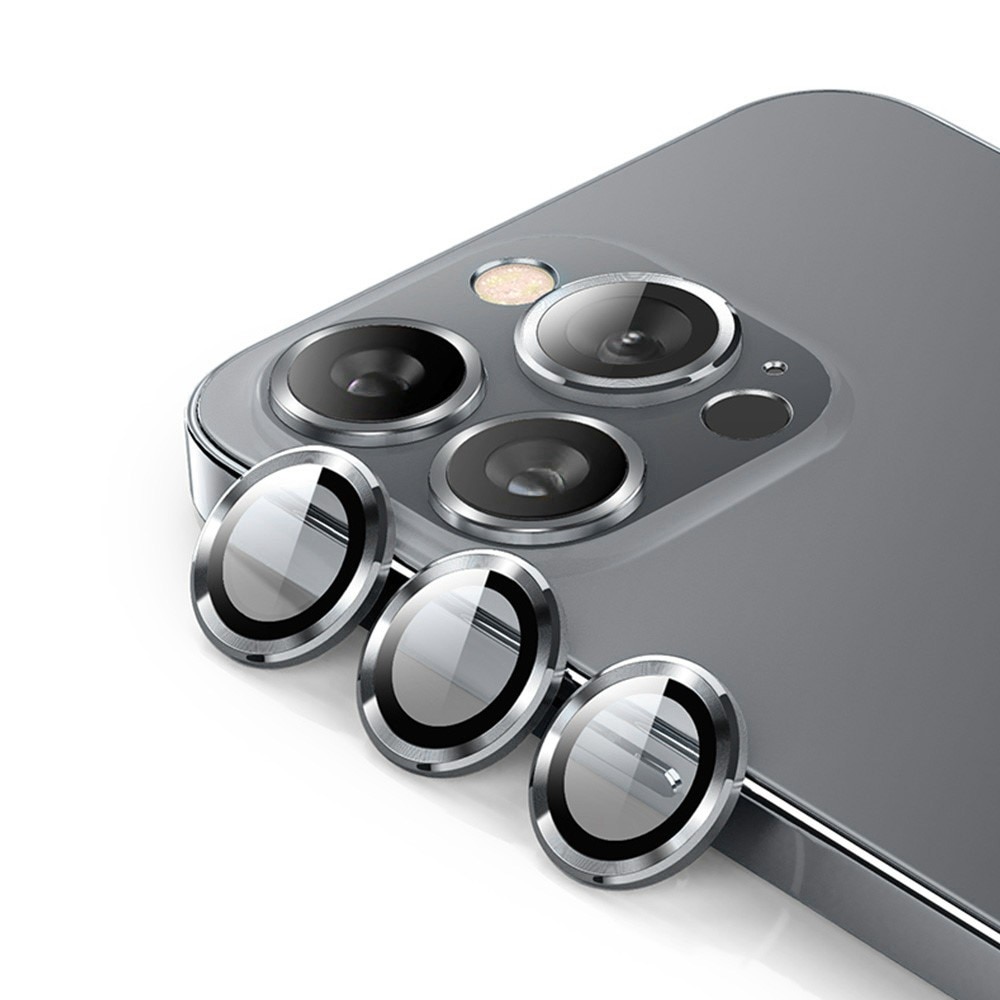 iPhone 15 Pro Max Tempered Glass Lens Protector Aluminium Grey