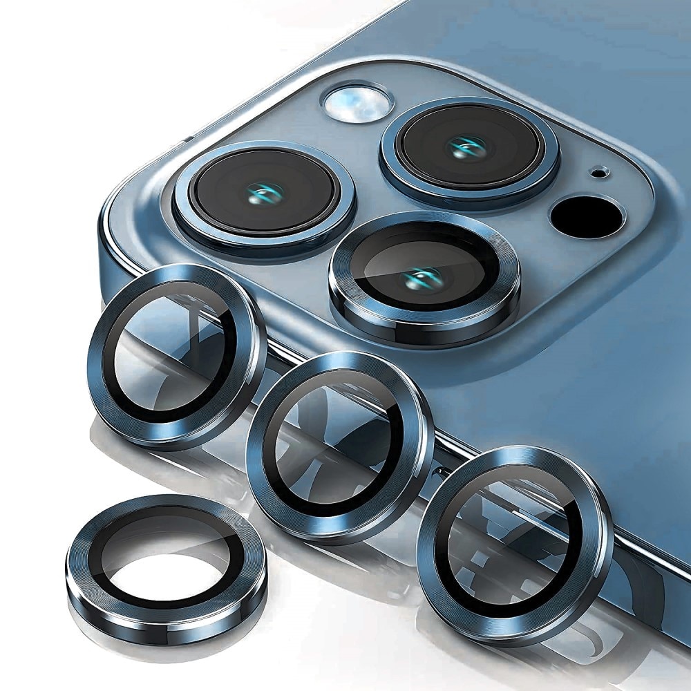 iPhone 15 Pro Tempered Glass Lens Protector Aluminium Blue
