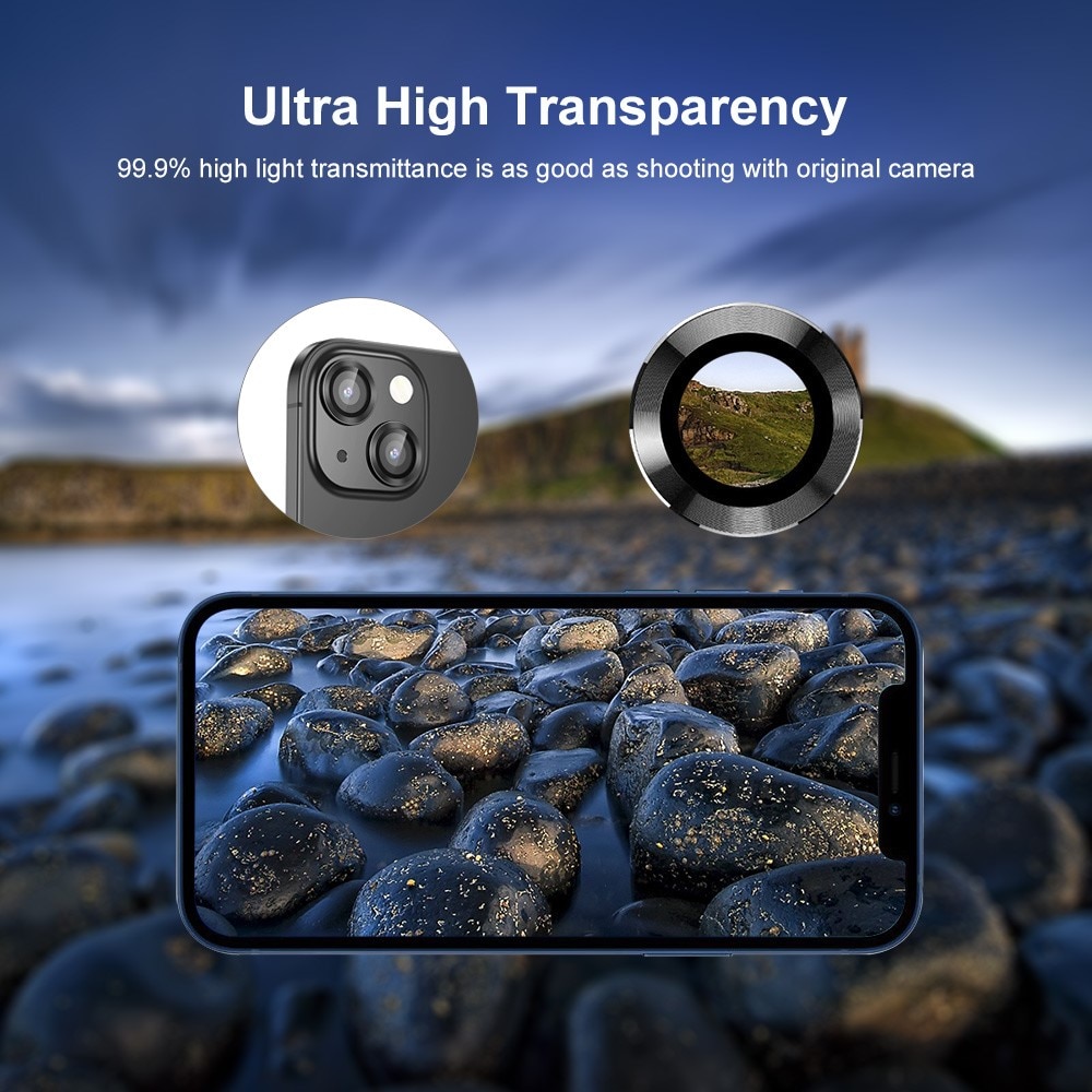 iPhone 15 Plus Tempered Glass Lens Protector Aluminium Rainbow