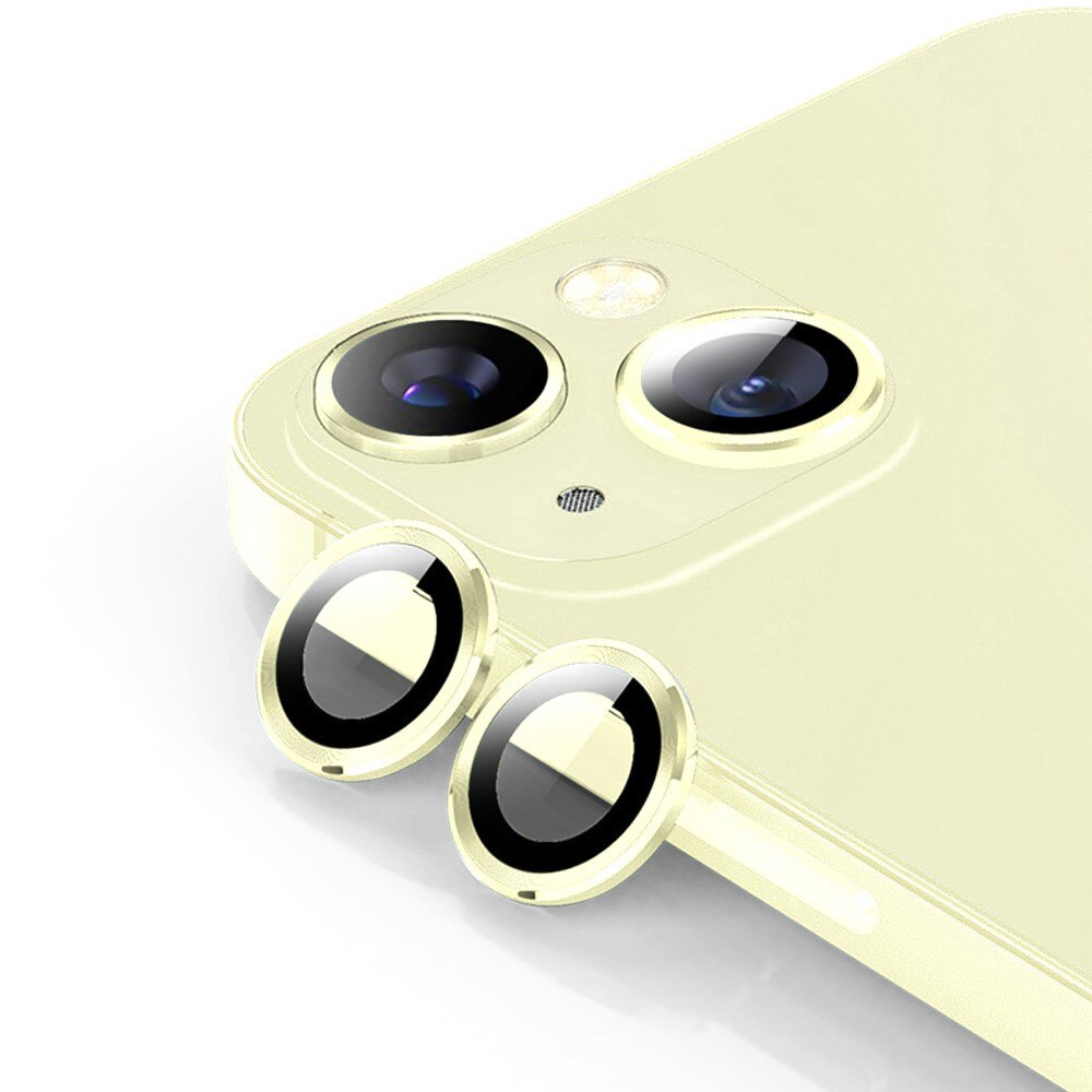 iPhone 15 Plus Tempered Glass Lens Protector Aluminium Gold