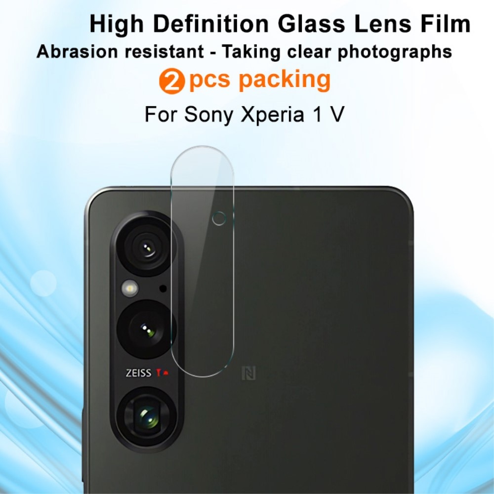 Sony Xperia 1 V Tempered Glass Lens Protector (2-pack) Transparent