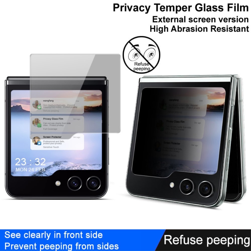 Samsung Galaxy Z Flip 5 Privacy Tempered Glass Outer Screen Protector