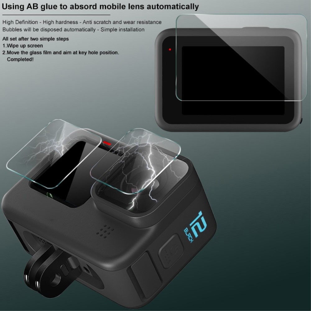 Tempered Glass Full Cover GoPro HERO12 Black