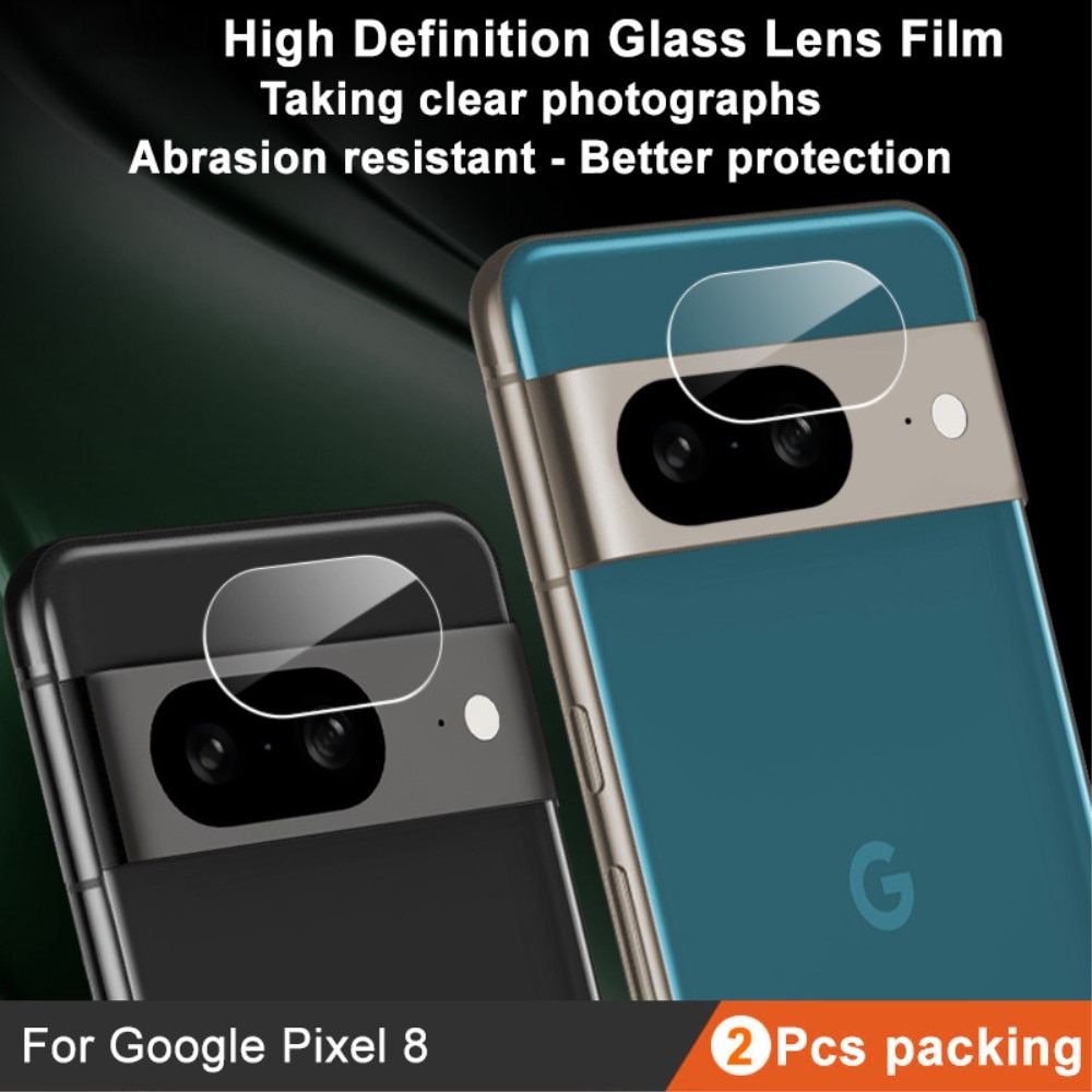 Google Pixel 8 Tempered Glass Lens Protector (2-pack) Transparent