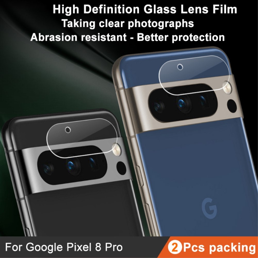 Google Pixel 8 Pro Tempered Glass Lens Protector (2-pack) Transparent