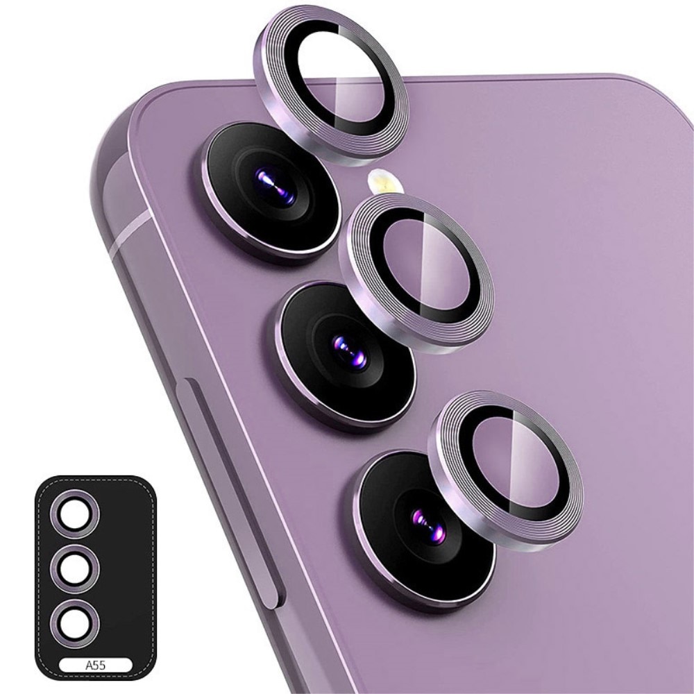 Samsung Galaxy A55 Tempered Glass Lens Protector Aluminium Purple