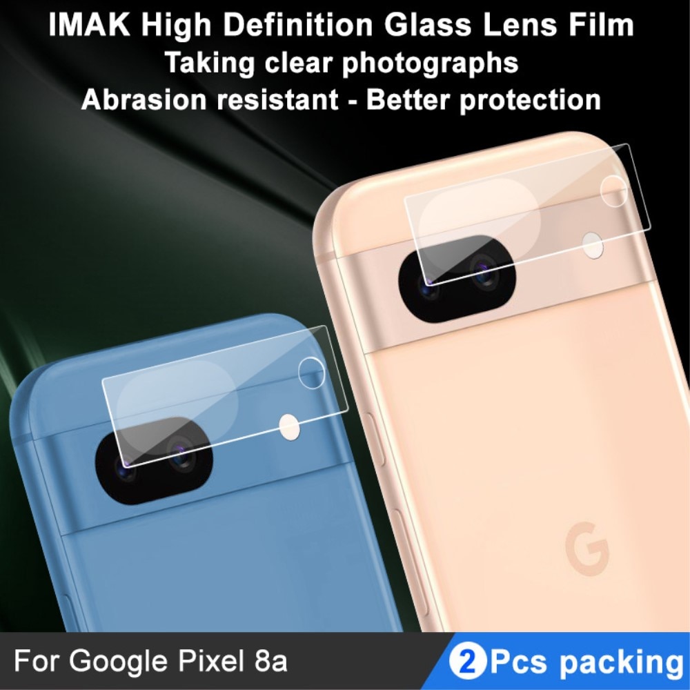 Google Pixel 8a Tempered Glass Camera Protector (2-pack) Transparent