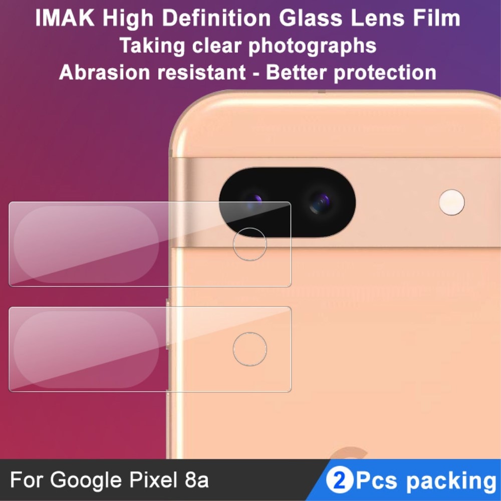 Google Pixel 8a Tempered Glass Camera Protector (2-pack) Transparent
