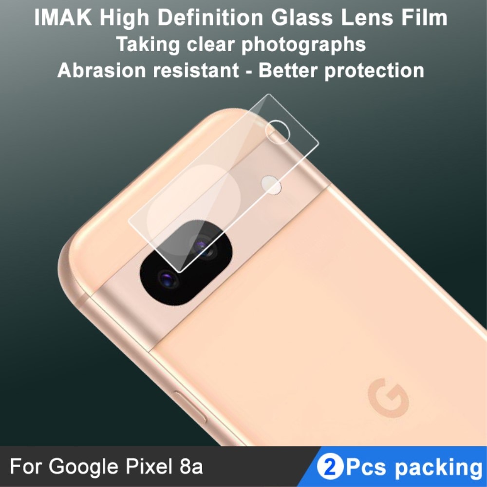 Google Pixel 8a Tempered Glass Camera Protector (2-pack) Transparent