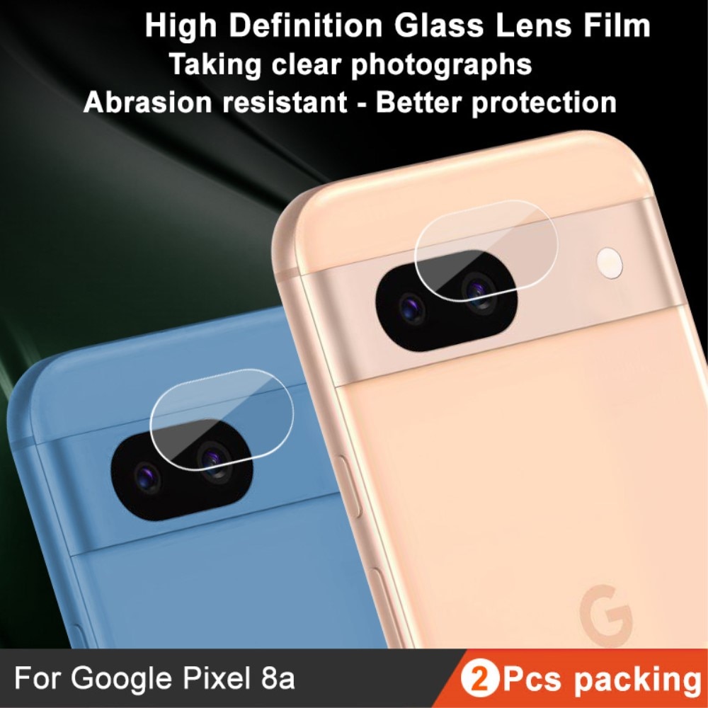 Google Pixel 8a Tempered Glass Lens Protector (2-pack) Transparent