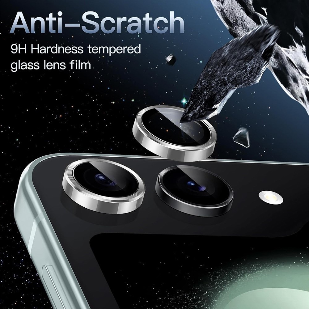 Samsung Galaxy Z Flip 6 Tempered Glass Lens Protector Aluminium Silver
