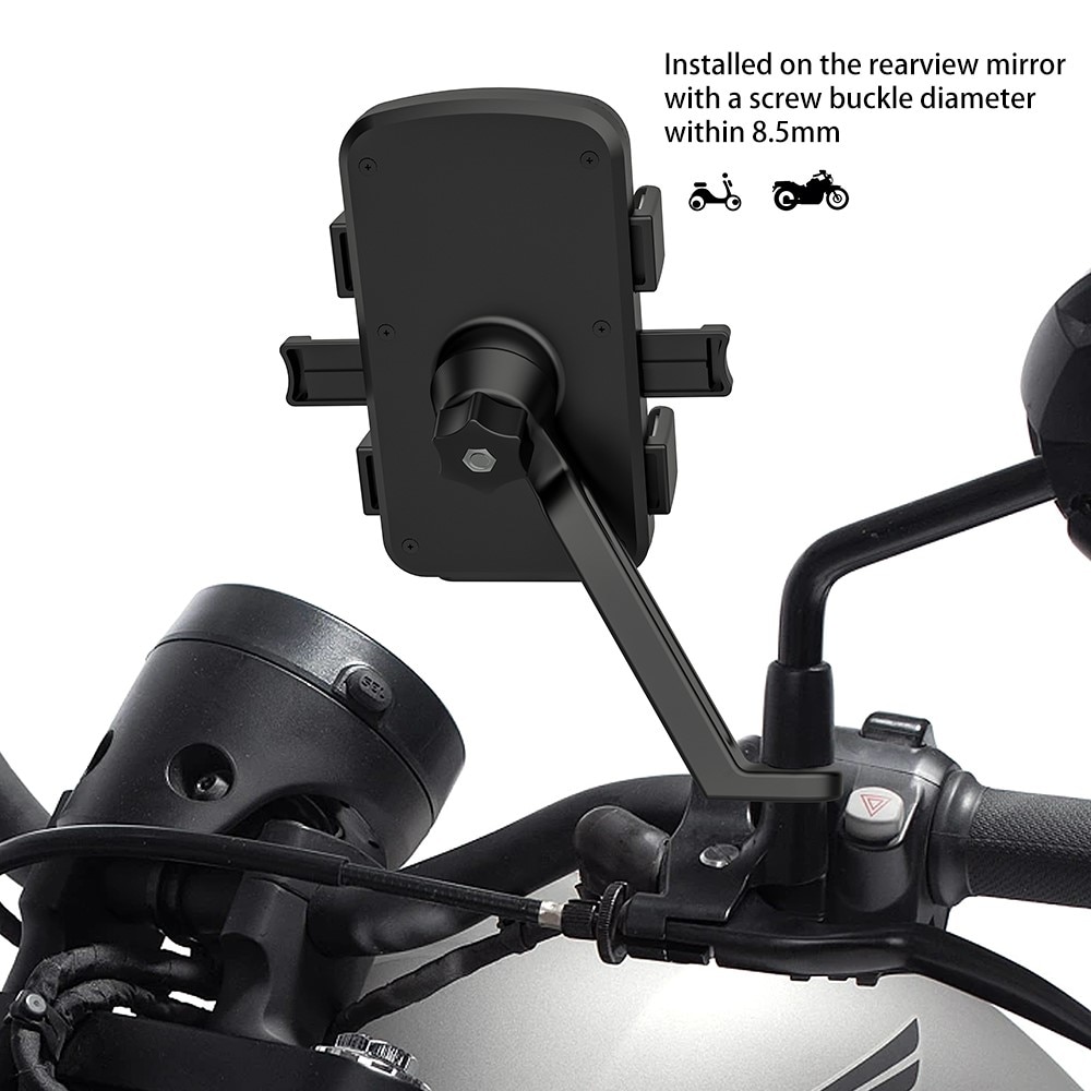 Mobile Holder for Rearview Mirror, Bicycle/Motorcycle Black