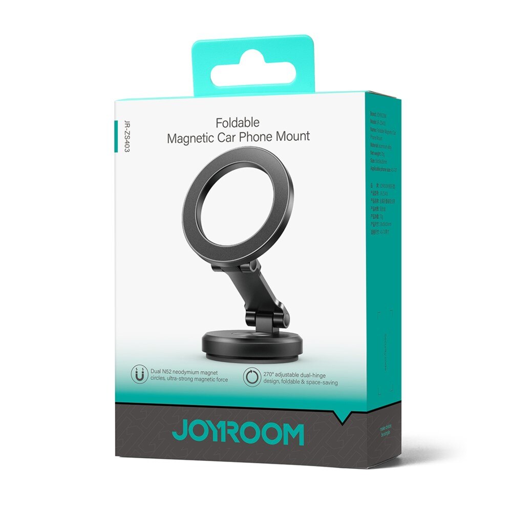 JR-ZS403 Magnetic MagSafe Foldable Car Mount Holder Black