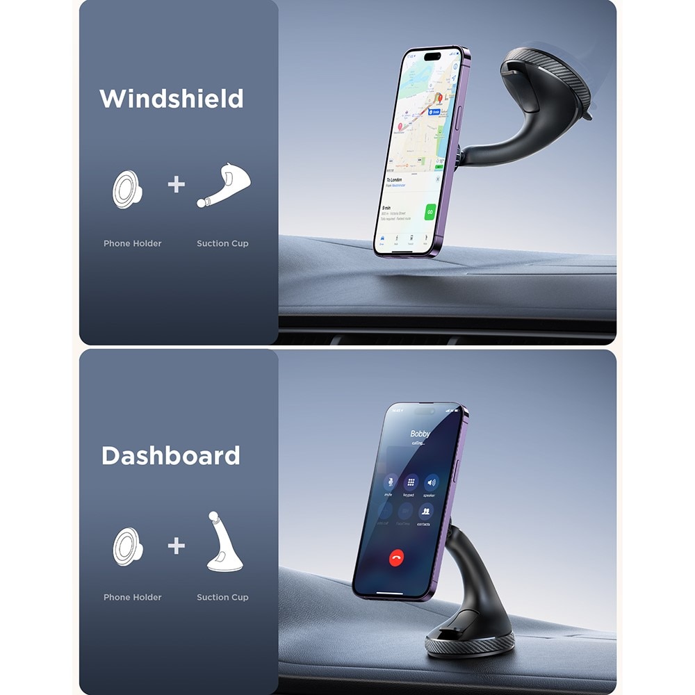 JR-ZS406 MagSafe Phone Holder Car Mount Windshield/Dashboard Black