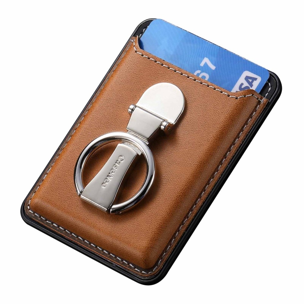 MagSafe Cardholder with Kickstand Ring Brown