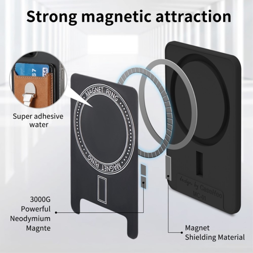 MagSafe Cardholder with Kickstand Ring Black