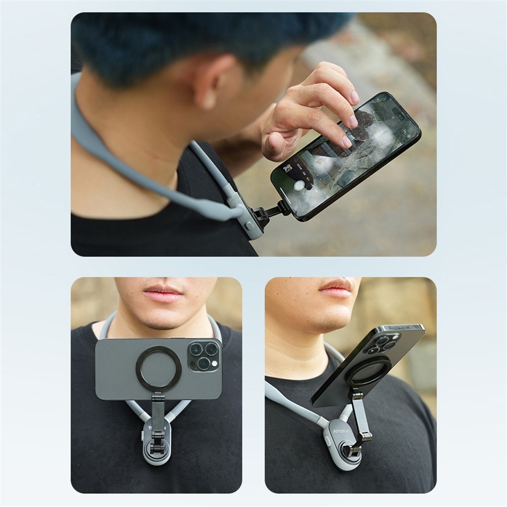 Universal MagSafe Mobile Holder Neck Mount Grey