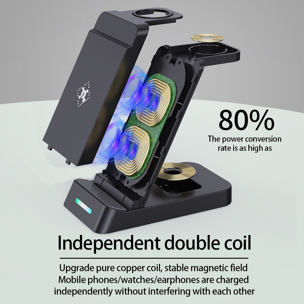 3-in-1 Wireless Charging Station for Apple Black