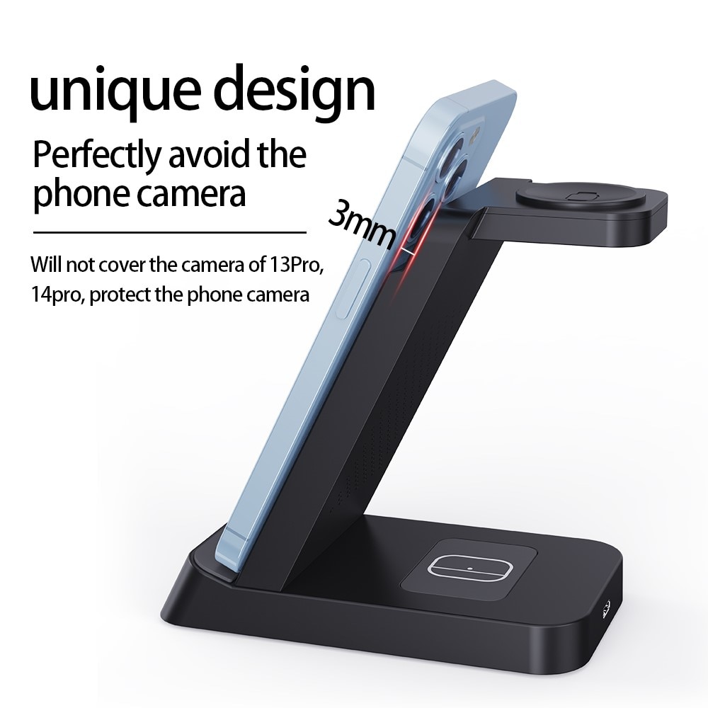 3-in-1 Wireless Charging Station for Apple Black