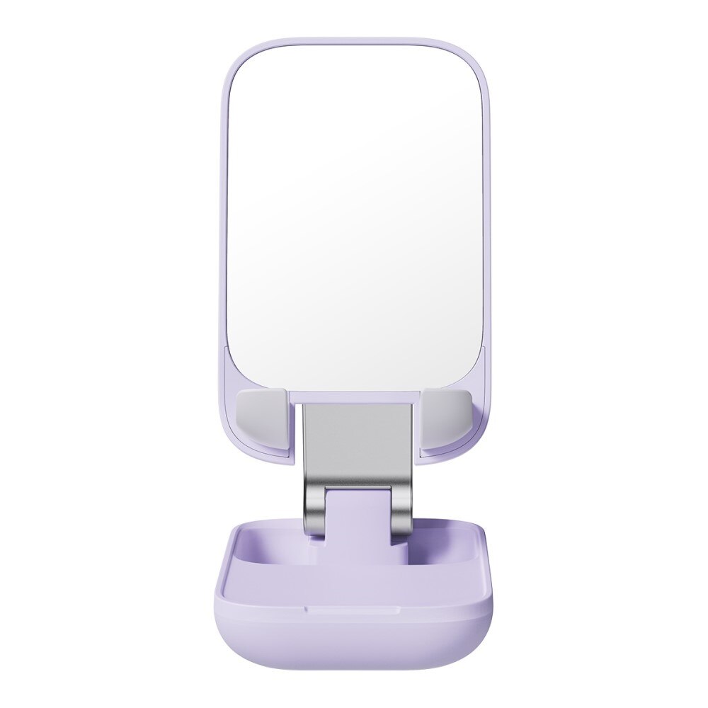 Foldable Table Stand with Mirror for Mobile Purple