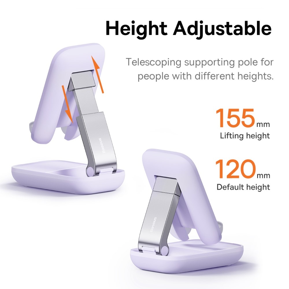 Foldable Table Stand with Mirror for Mobile Purple