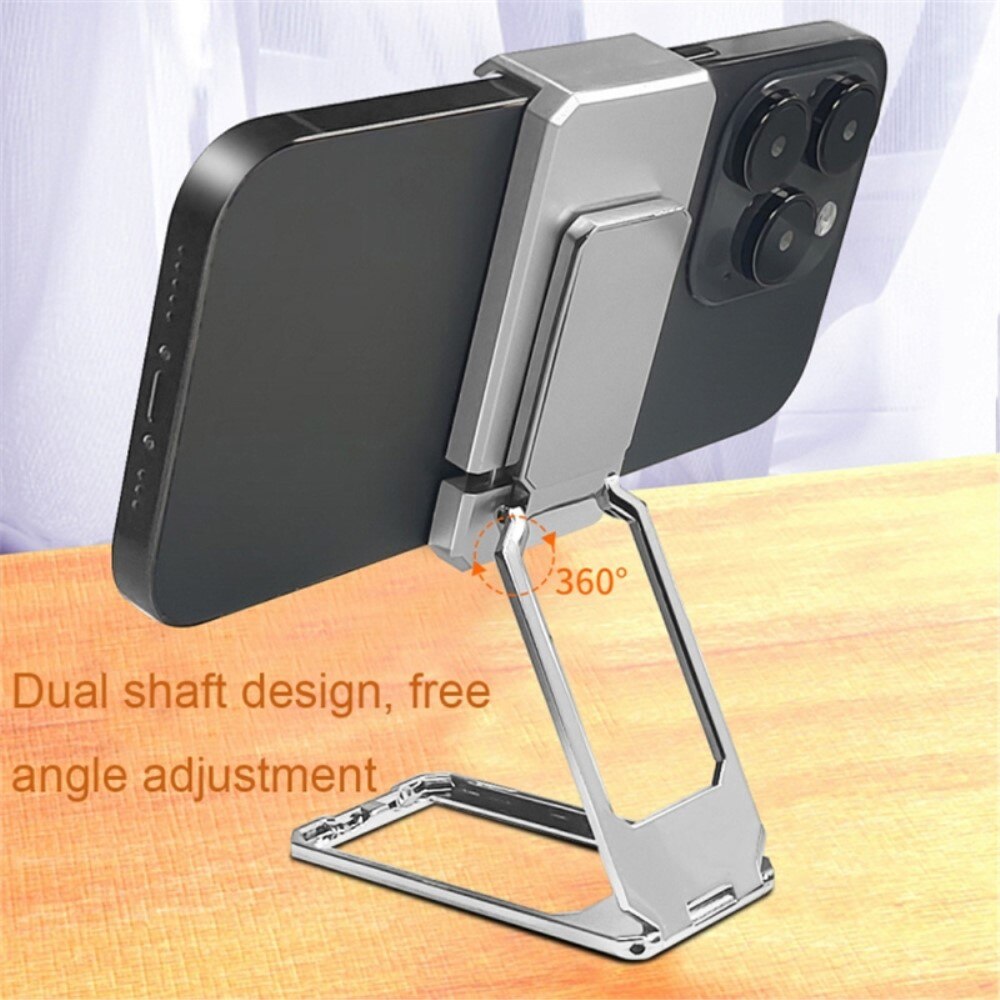 Magnetic Foldable Table Stand for Mobile Silver