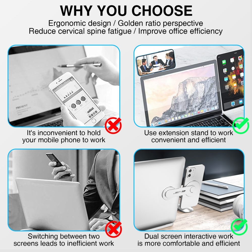 MagSafe Laptop Mobile Holder Silver