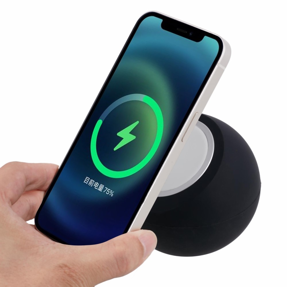 Round  Charging Stand for MagSafe Charger + Apple Watch Black