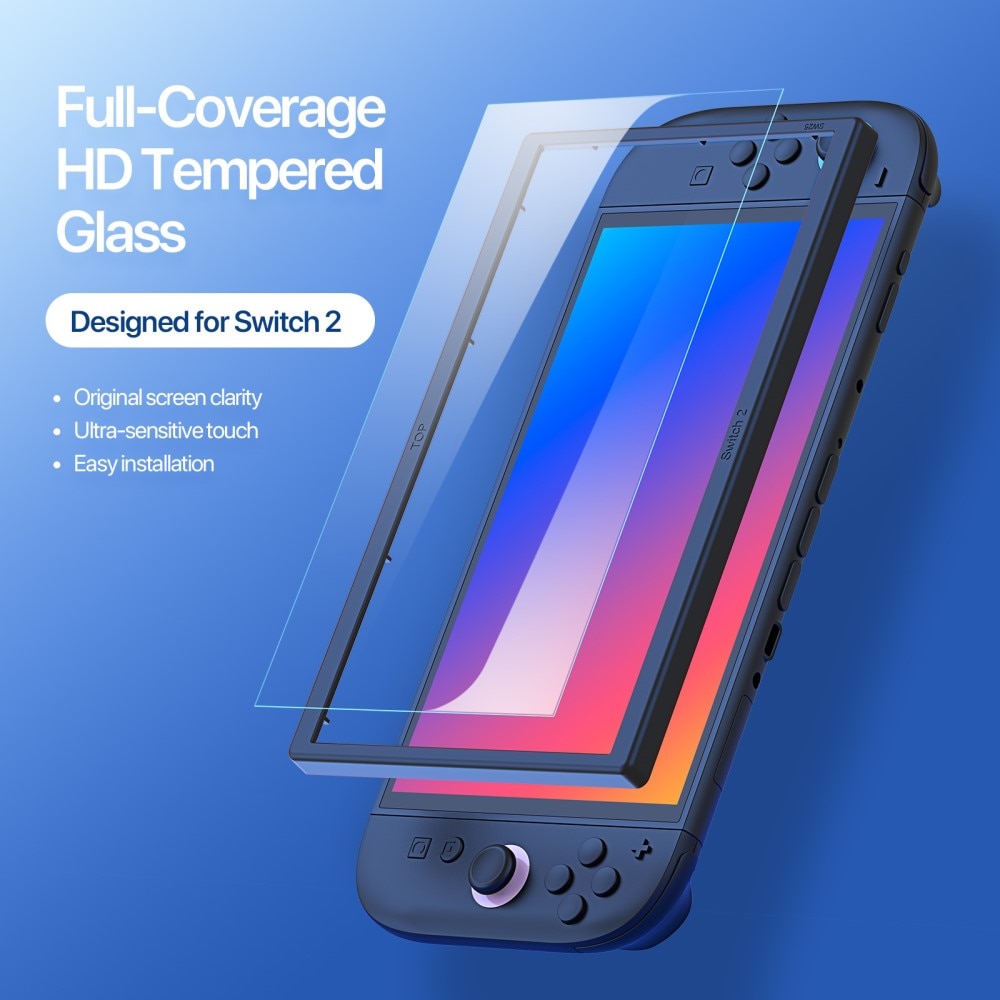 Nintendo Switch 2 Full-Cover Tempered Glass Screen Protector