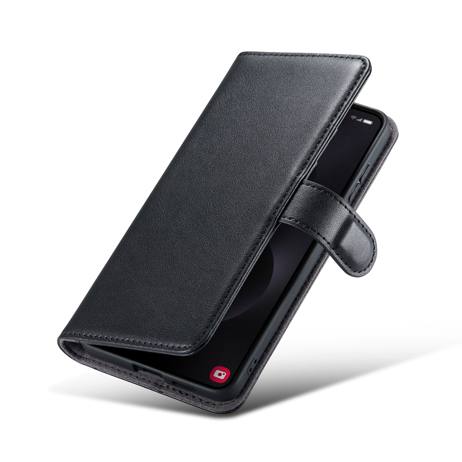 Samsung Galaxy S25 Edge Genuine Leather Wallet Case Black