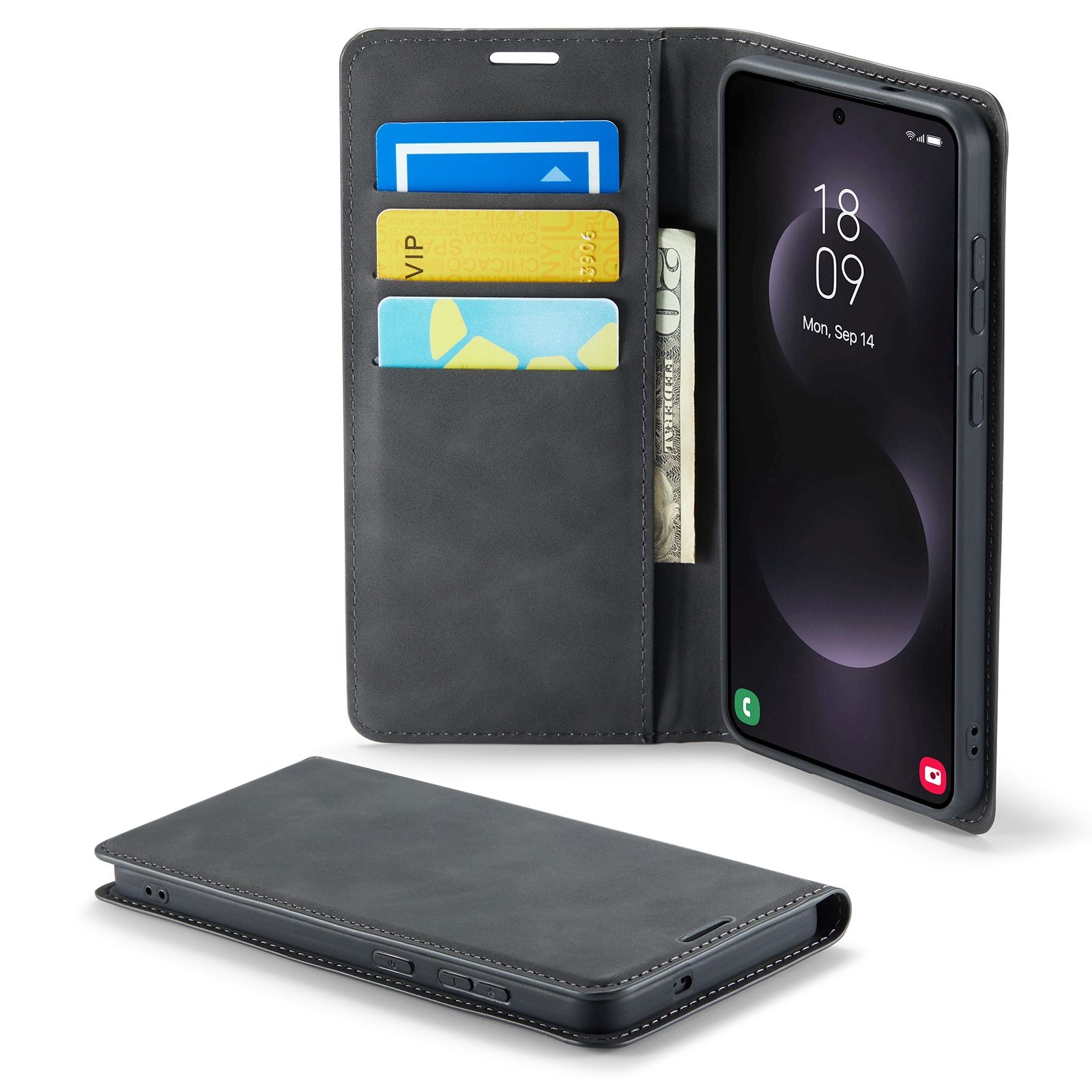 Samsung Galaxy S25 Edge Slim Wallet Case Black