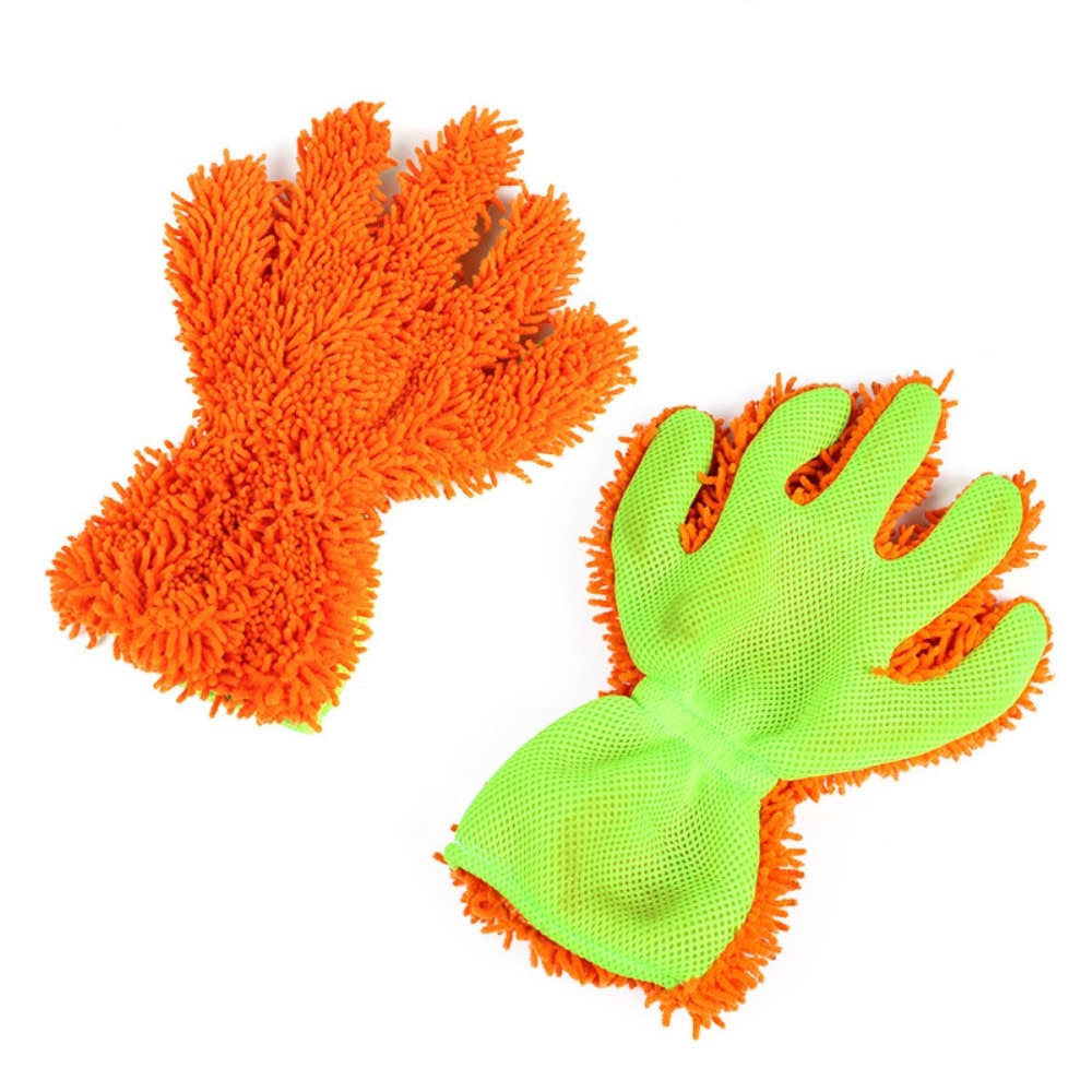 Double-sided Microfiber Glove Orange/Green