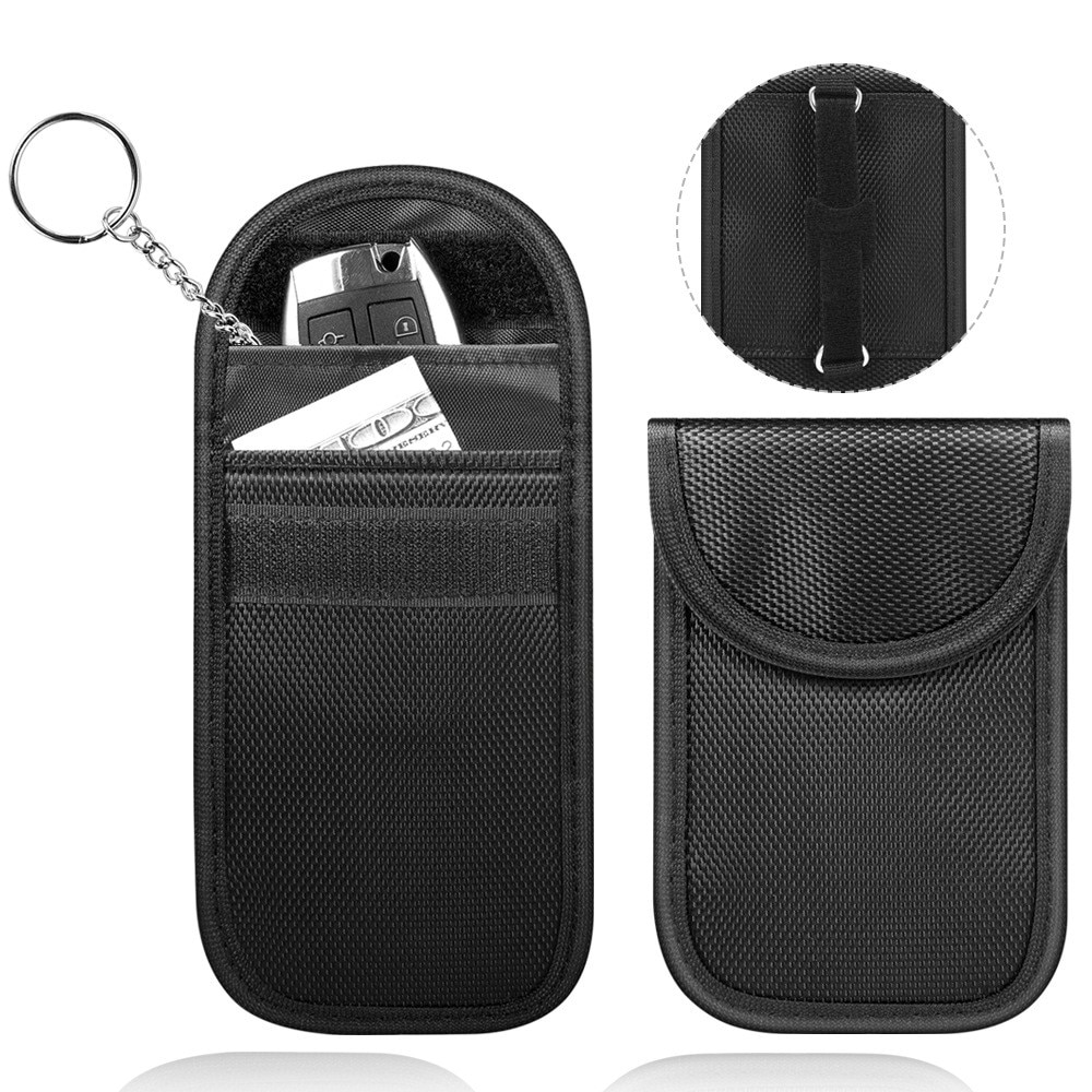 Car Key Case w. RFID protection & Belt holder Carbon Fiber