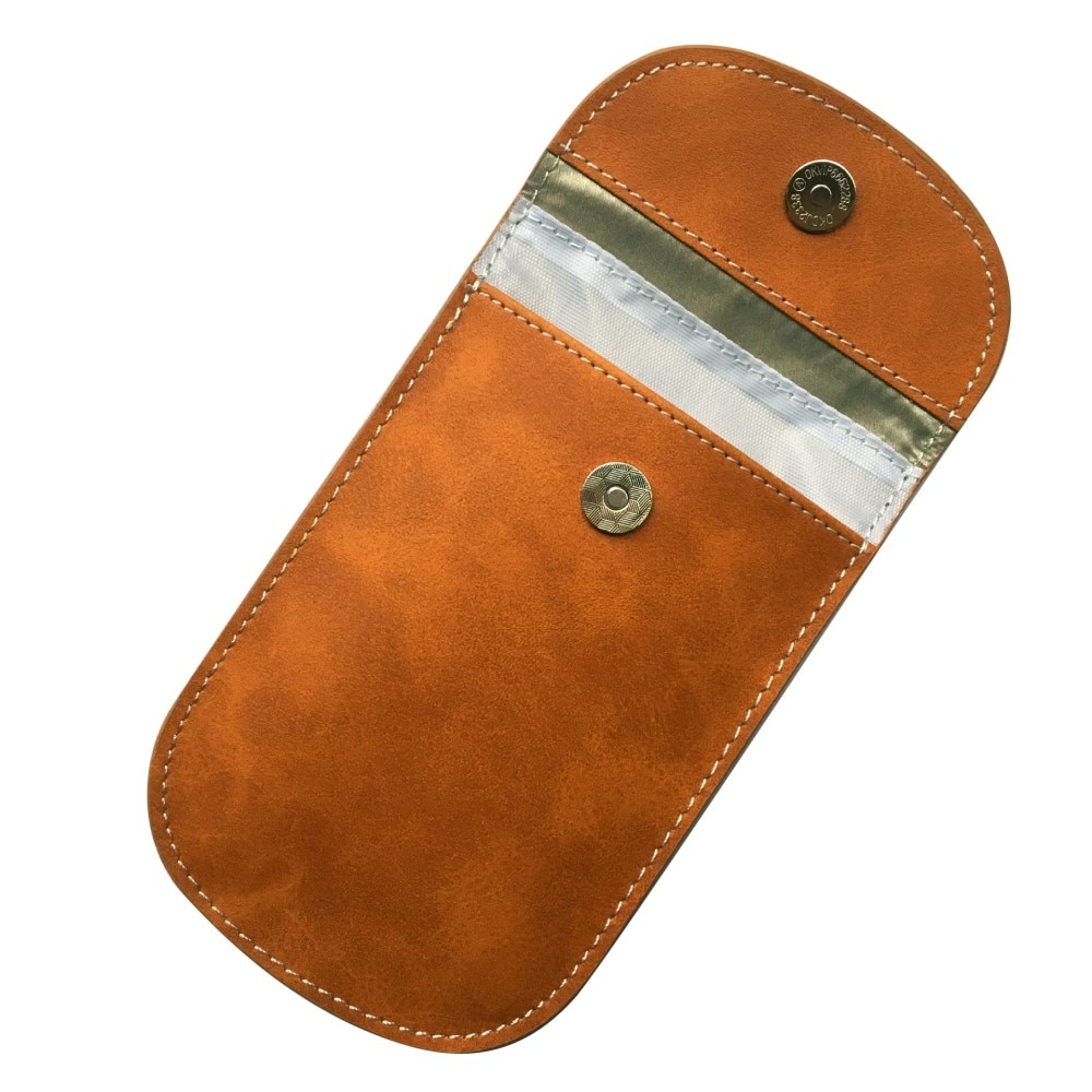 Car Key Case w.  RFID protection Leather Brown