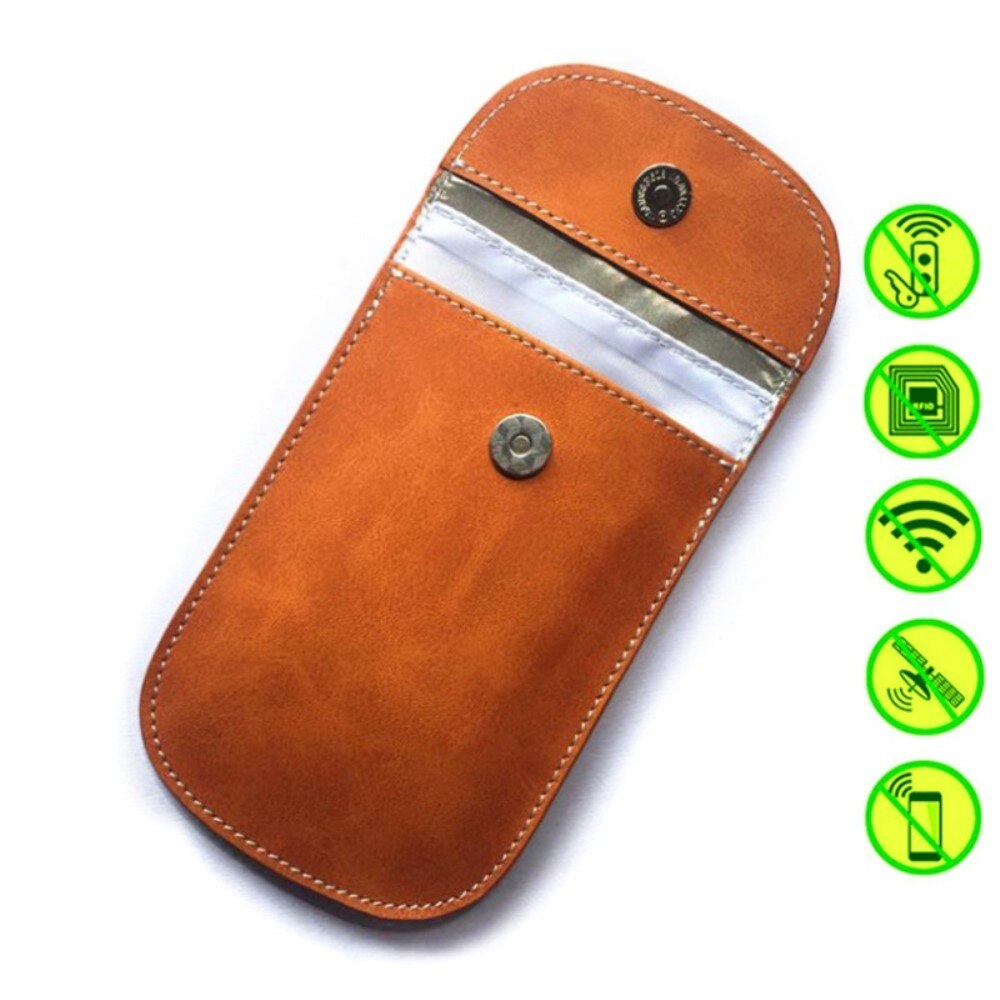Car Key Case w.  RFID protection Leather Brown