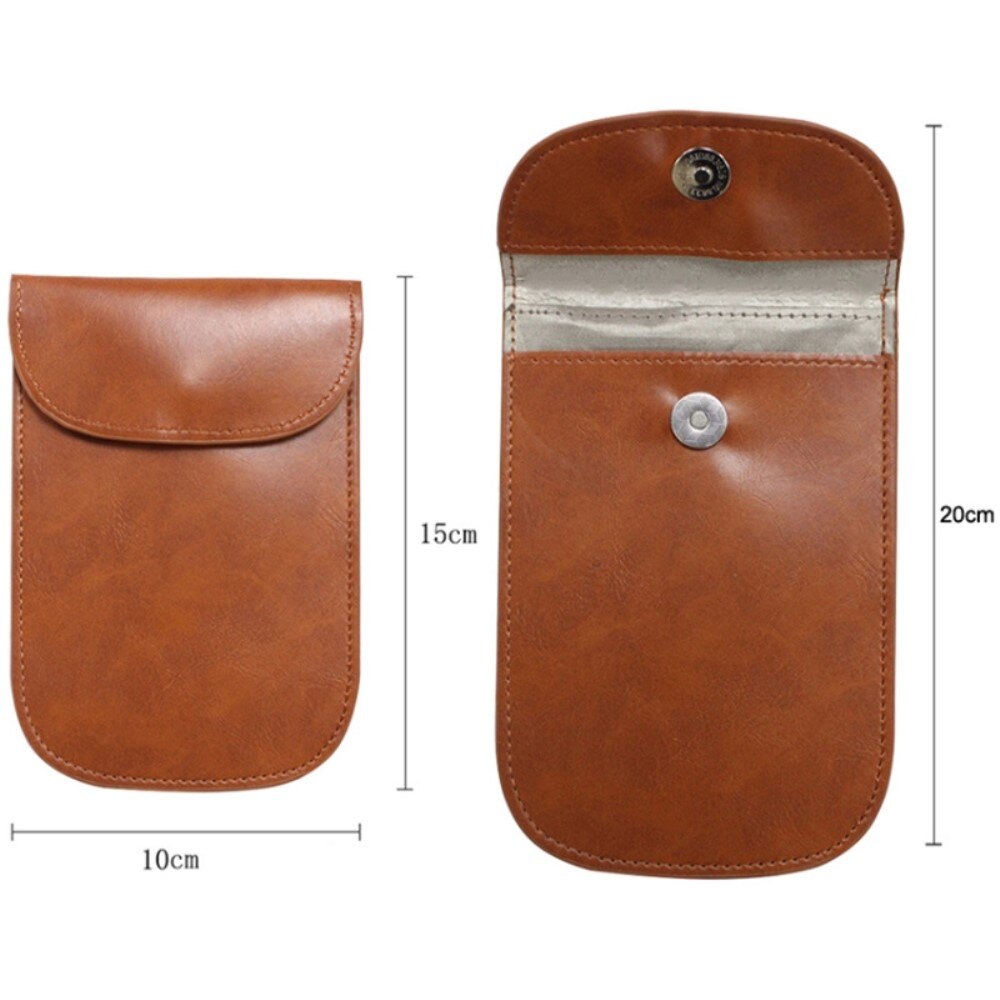 Car Key Case w.  RFID protection Leather Brown