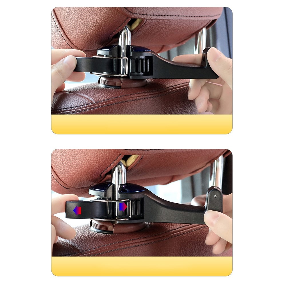 Car Headrest Mobile Holder/Hook, Black