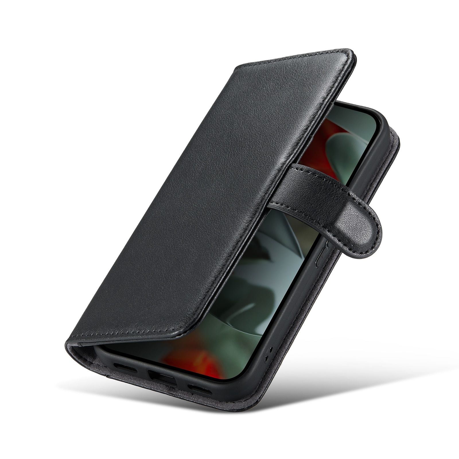 Google Pixel 10 Pro Genuine Leather Wallet Case Black