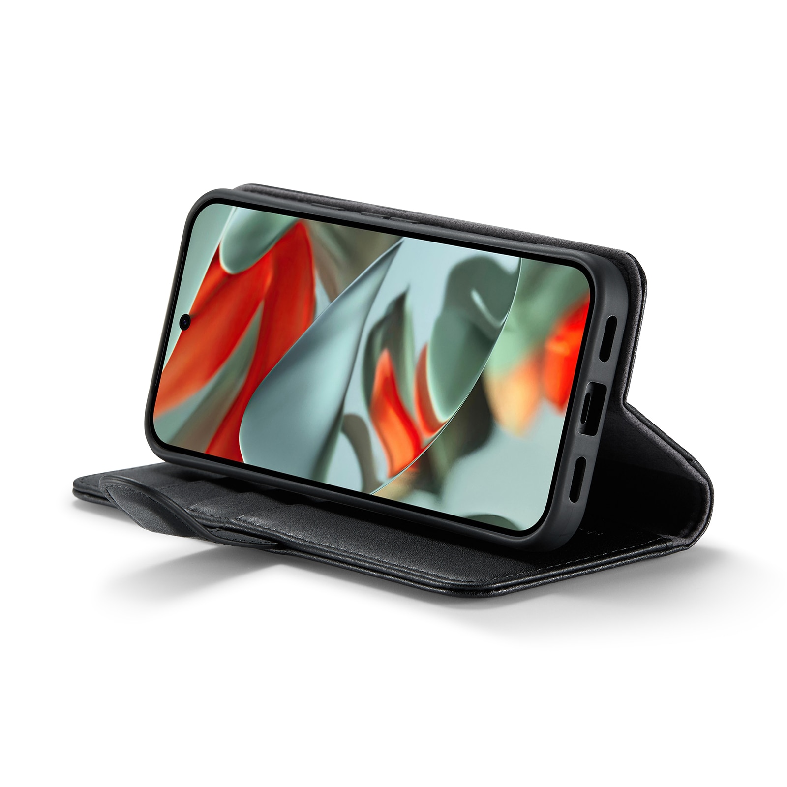 Google Pixel 10 Pro Genuine Leather Wallet Case Black