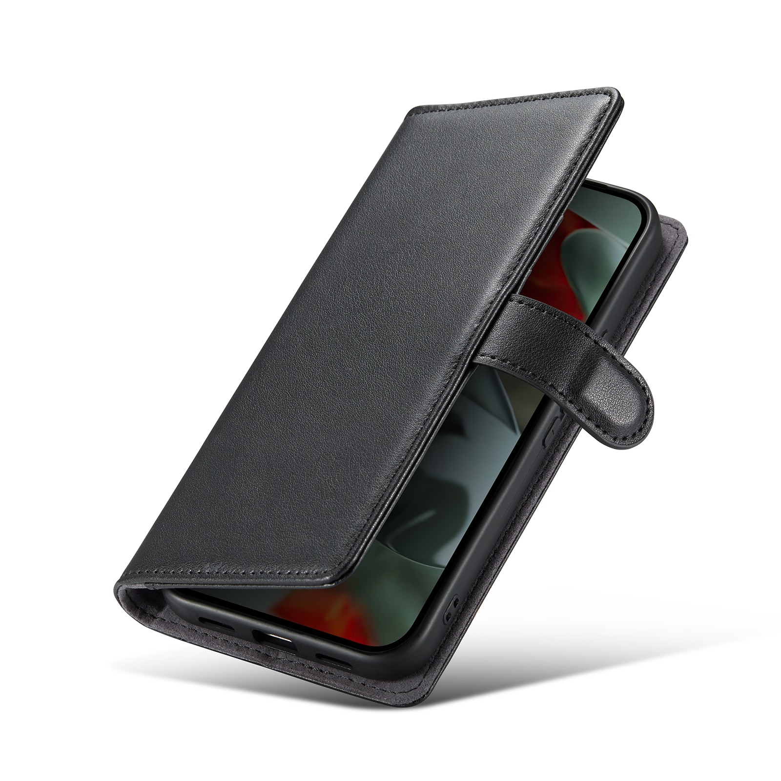 Google Pixel 10 Pro XL Genuine Leather Wallet Case Black