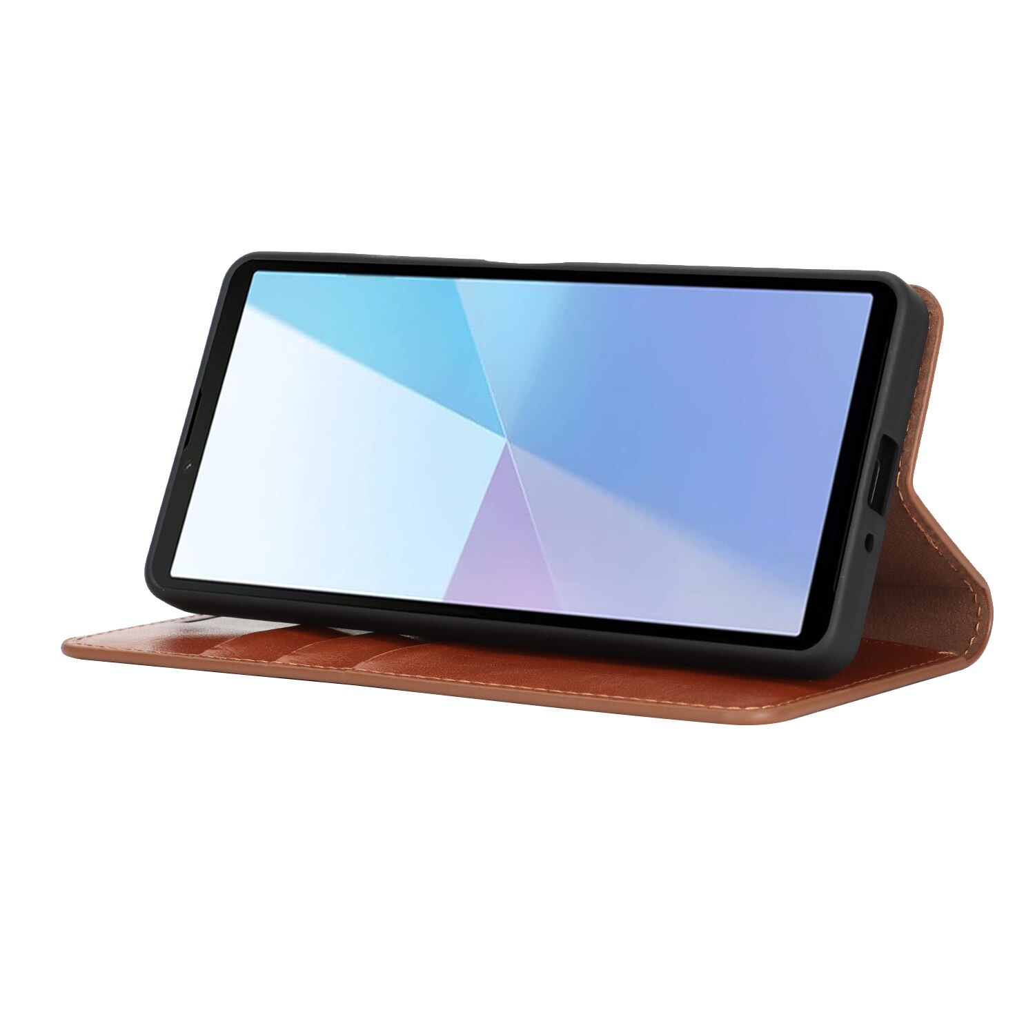 Sony Xperia 10 VII Genuine Leather Wallet Case Brown