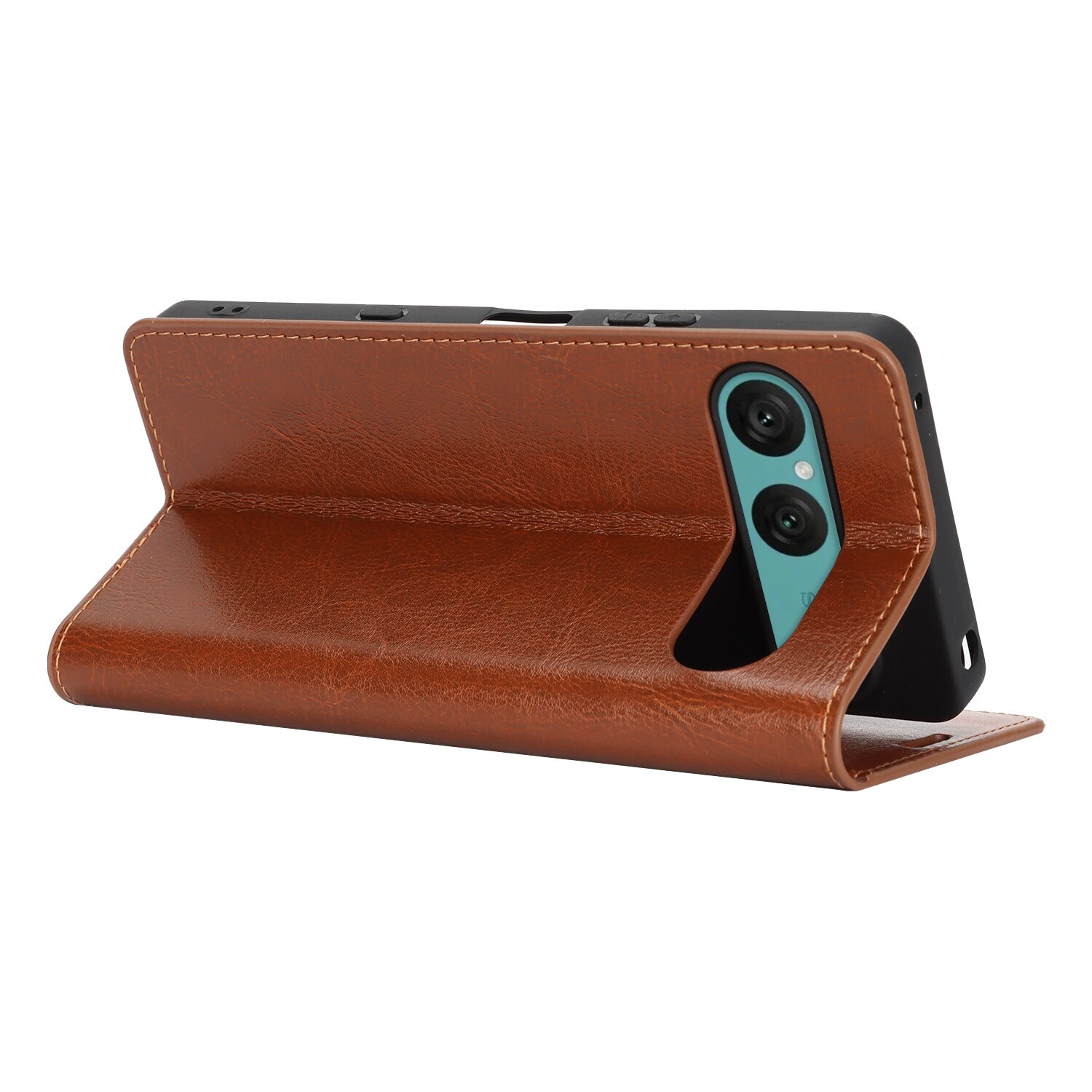 Sony Xperia 10 VII Genuine Leather Wallet Case Brown