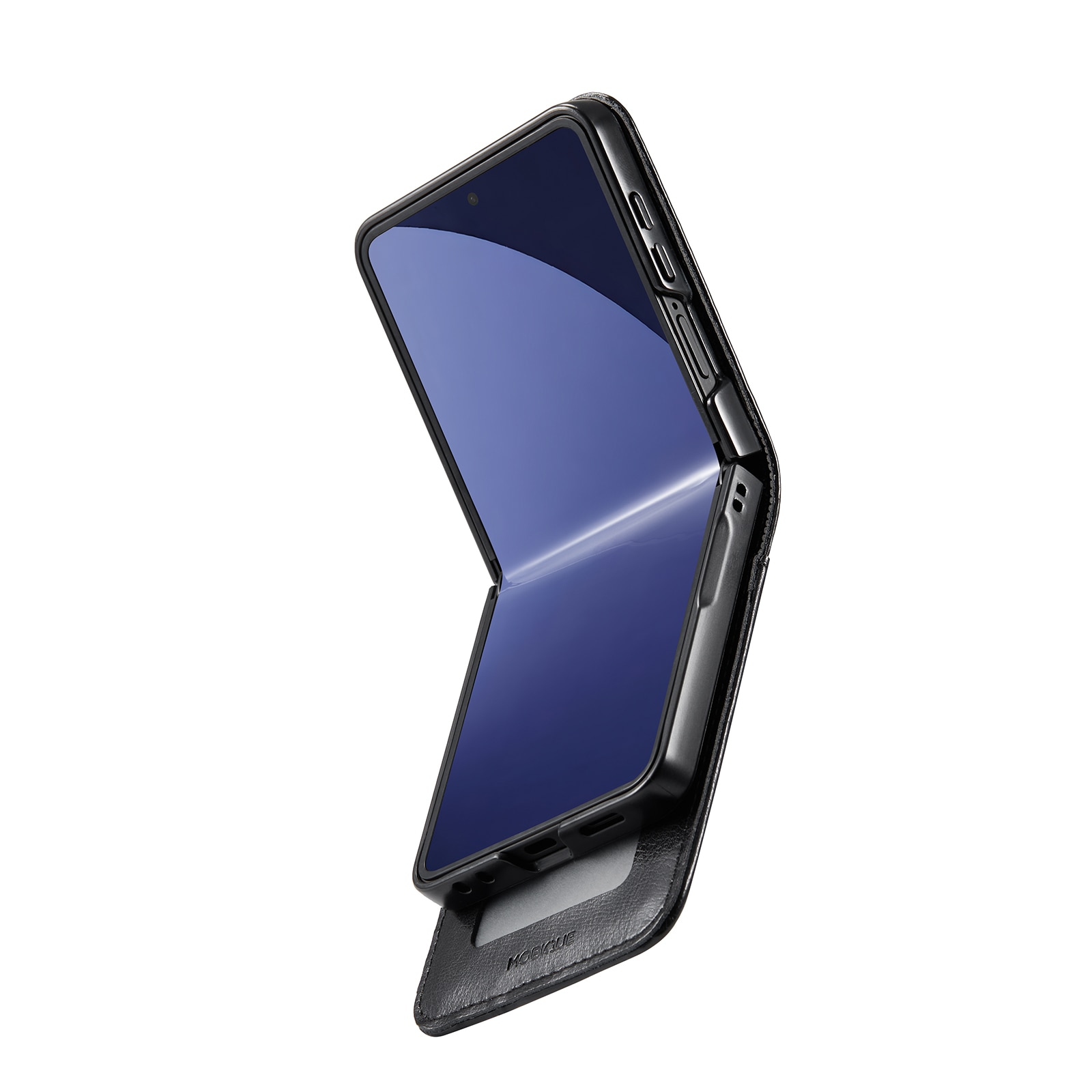 Samsung Galaxy Z Flip 7 Genuine Leather Wallet Case Black