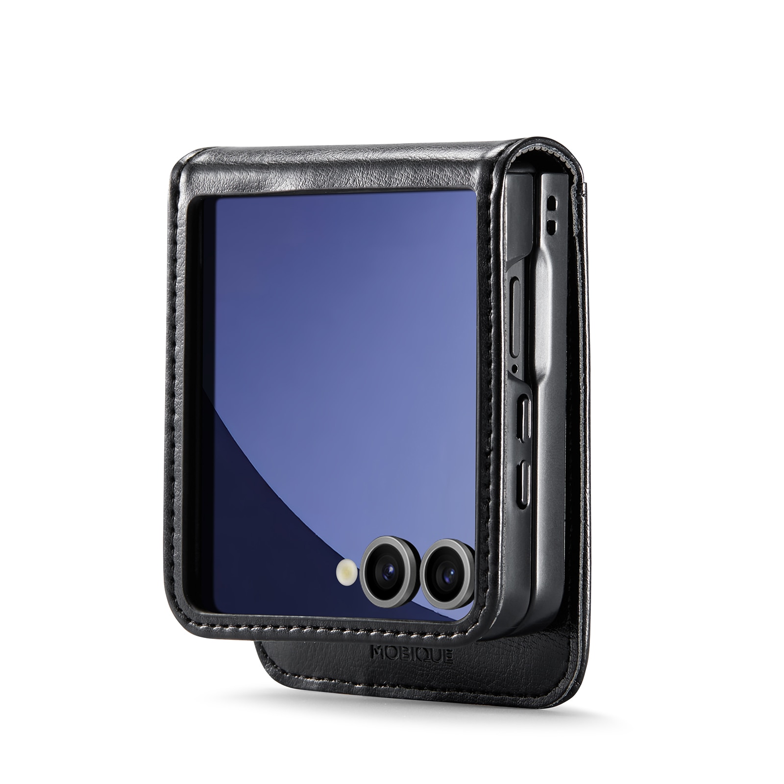 Samsung Galaxy Z Flip 7 Genuine Leather Wallet Case Black