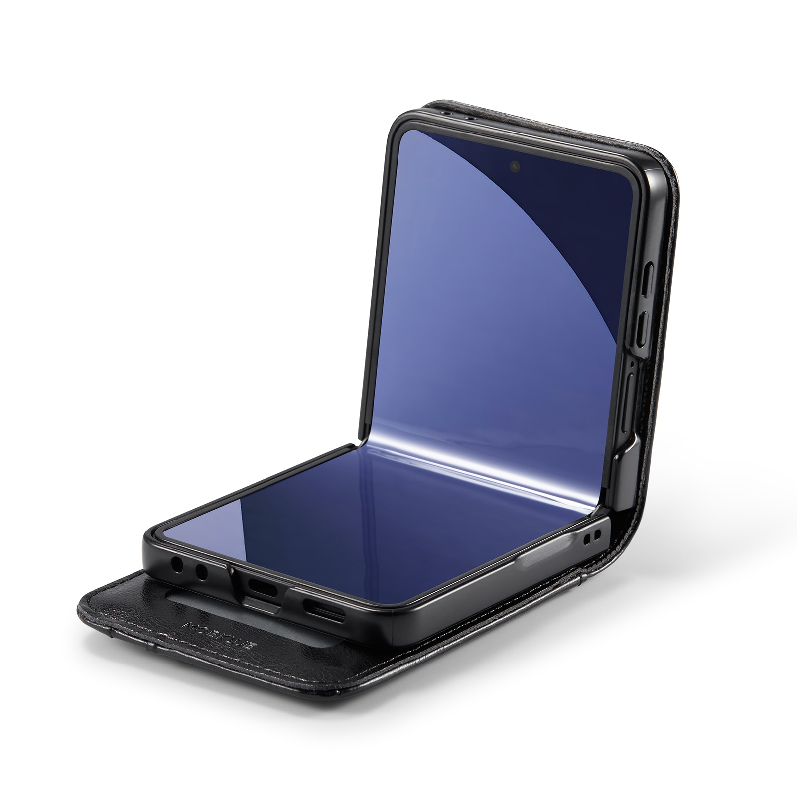 Samsung Galaxy Z Flip 7 Genuine Leather Wallet Case Black